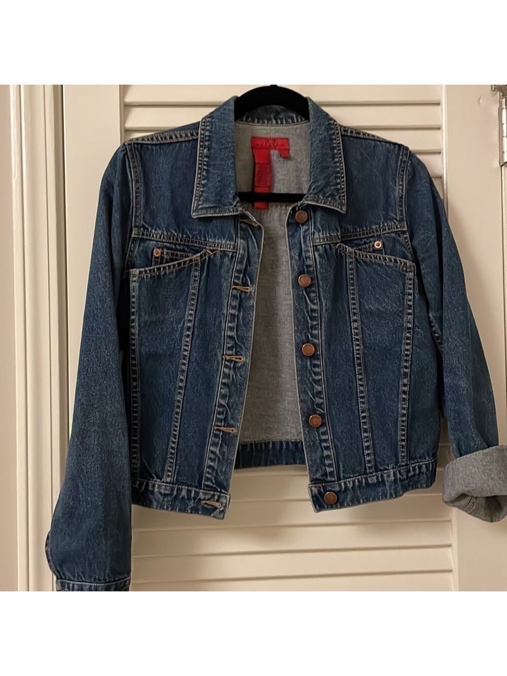 BCBG MAXAZRIA Cropped Jean Jacket SMALL